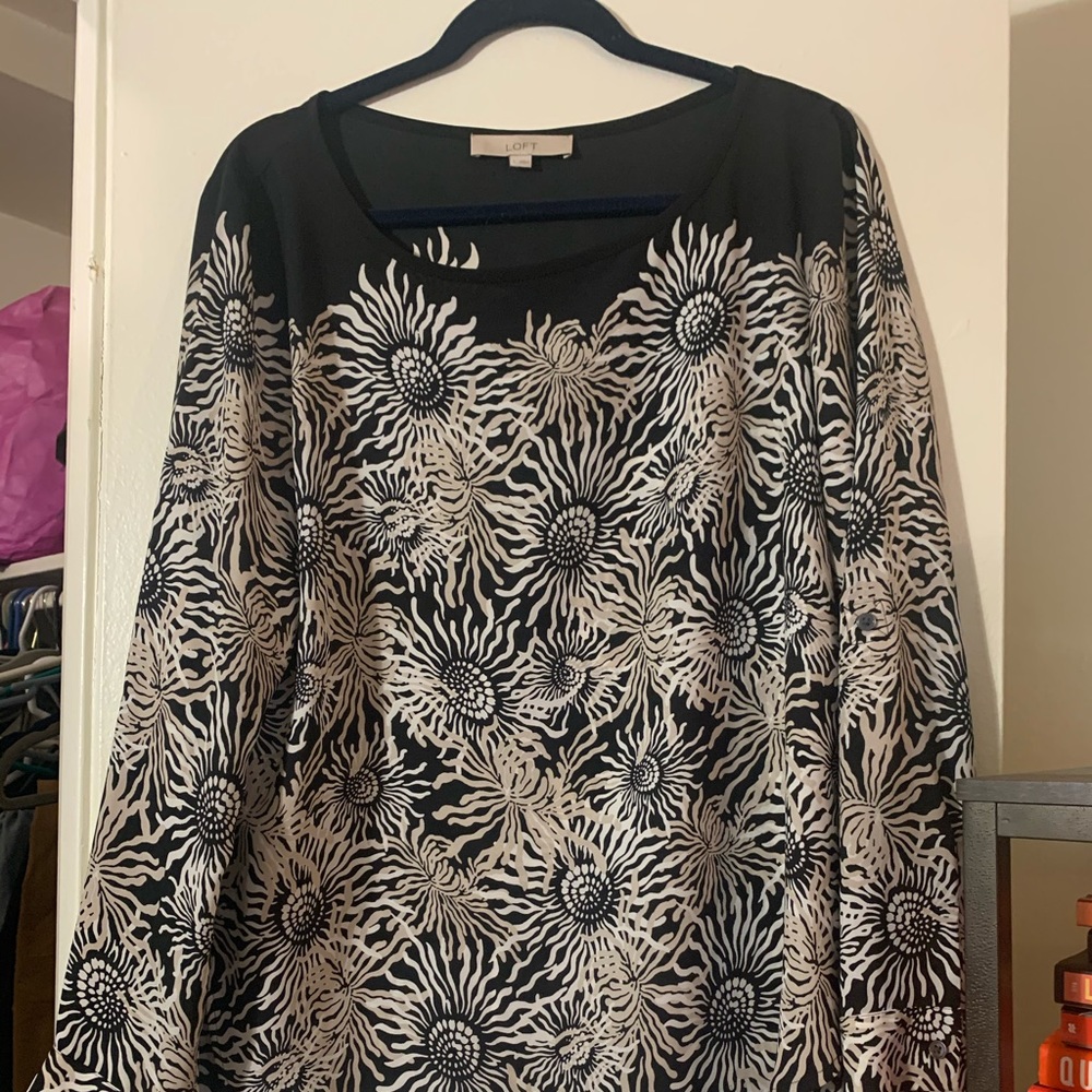 LOFT long sleeve silky top